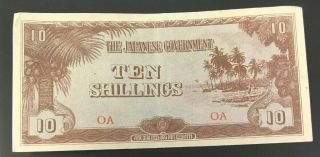 Oceania 10/ - Shillings P 3 Oa Wwii Jim Japanese Military Australia Pacific