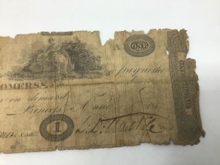 $1 Bank Of Somerset MD 1810s Extremely Rare Banknote Paper Money 3