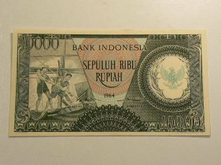 Indonesia 1964 10000 Rupiah Au/unc Sepuluh Ribu G9312