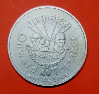 Jamaica : One Dollar 1983.  21st Anniversary Of Independence 1962 - 1983