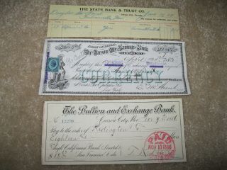 1883 Nevada Carson City Savings Bank Check At Geo Opdyke Co Ny 815 (& 10 More)