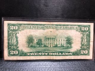 1929 Federal Reserve Bank of York NY $20 National Currency 2