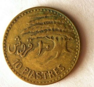 1955 Lebanon 10 Piastres - Coin - - Middle East Bin 4