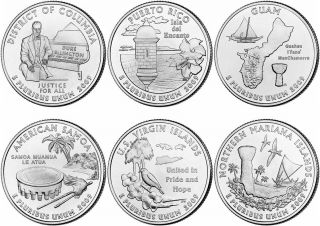 2009 D Dc Us Territories State Quarter 6 Coins Us Rolls Coins Money Guam