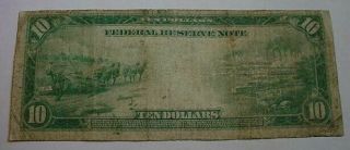 1914 SERIES FIVE $10 BLUE SEAL HORSE BLANKET FEDERAL RESERVE NOTE 2