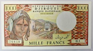 Republique De Djibouti Banque Nationale 1000 Francs Bank Note 1979 Pick 37a