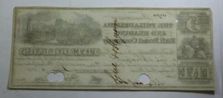 1840 $5 Five Dollars The Philadelphia and Reading Rail Road Company Currency 4