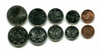 Ghana 1 5 10 20 50 Pesewas 2007 - 2016 Unc Coin Set Of 5