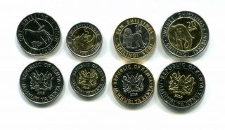 Kenya 1 5 10 20 Shillings 2018 Unc Coin Set Of 4