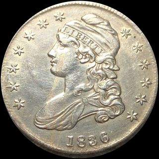 1836 Capped Bust Half Dollar Almost Uncirculated High End Silver Coin A,  No Res