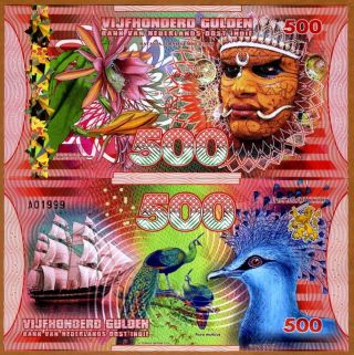 Netherlands East Indies (indonesia),  500 Gulden,  2016 Polymer,  Unc Man