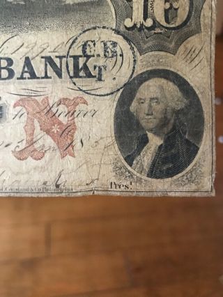 The Central Bank of Alabama Montgomery Ten Dollars 1856 ? BILL CURRENCY 6