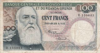 100 Francs Fine Banknote From Belgian Congo - Ruanda - Urundi 1956 Pick - 33 Rare