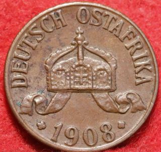 1908 - J German East Africa 1 Heller Foreign Coin