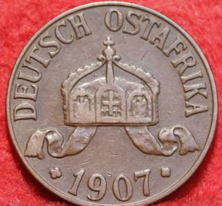 1907 - J German East Africa 1 Heller Foreign Coin