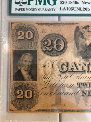 Canal Bank of Orleans,  Louisiana $20 PMG 62 Remainder Note 4