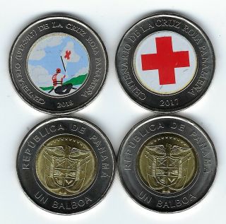2019 Red Cross Balboa 2017 - 18 7 Coins Set (total=14),  24 2018 Red Cross Stamps