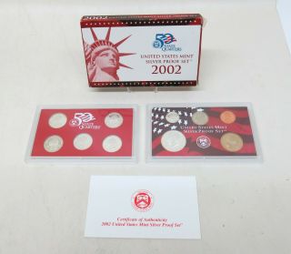 2002 - S United States Silver Proof 10 Coin Set W Box & San Francisco