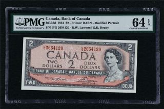 1954 Canada Bank Of Canada Bc - 38d 2 Dollars Pmg 64 Epq Choice Unc