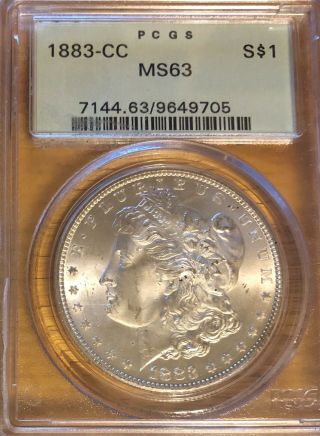 1883 - Cc $1 Morgan Silver Dollar,  Key Date Carson City Coin Pcgs Ms63