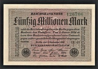 Vad - Germany - 50 Millionen Mark Banknote - P 109c (cv=10) Unc