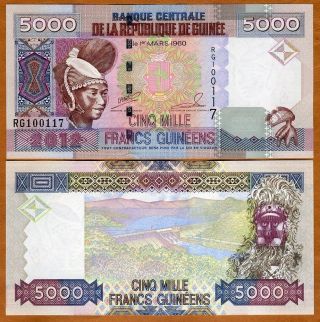 Guinea,  5000 (5,  000) Francs,  2012,  P - 41 (41b),  Unc