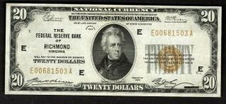1929 $10 The Federal Reserve Bank Of Richmond Virginia Bank Note