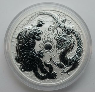 2018 Australia Tiger And Dragon 1 Oz Silver Coin