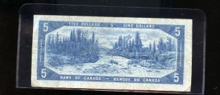 1954 Bank of Canada $5 Devil ' s Face Beattie Coyne CO265 2