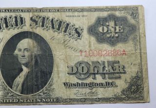 1917 United States Note $1 One Dollars FR 39 Speelman - White Horse Blanket 3