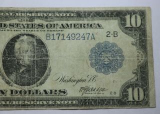 1914 Federal Reserve Note Ten Dollar $10 2 - B C FR 908 Burke - Adoo Horse Blanket 3