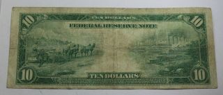 1914 Federal Reserve Note Ten Dollar $10 2 - B C FR 908 Burke - Adoo Horse Blanket 4