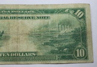 1914 Federal Reserve Note Ten Dollar $10 2 - B C FR 908 Burke - Adoo Horse Blanket 6