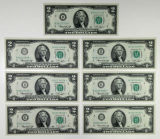 U.  S.  Frn Series 1976 $2 (6 Notes) All Star Notes,  Unc To Gem Unc.  $12 Face