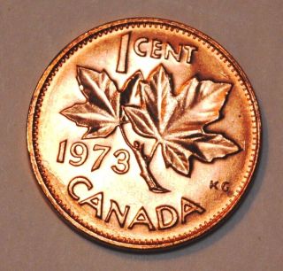 1973 1 Cent Canada Copper Uncirculated Canadian Penny