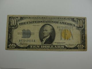 1934 A $10 Ten Dollar Silver Certificate North Africa Wwii Issue A97249915a