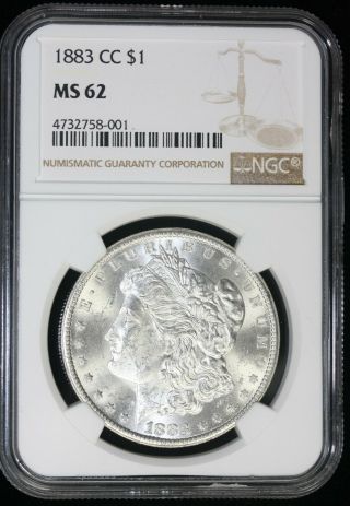 1883 - Cc $1 Morgan Silver Dollar Ngc - Ms62