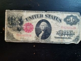 1917 $1 Red Seal Large Size U.  S.  Note