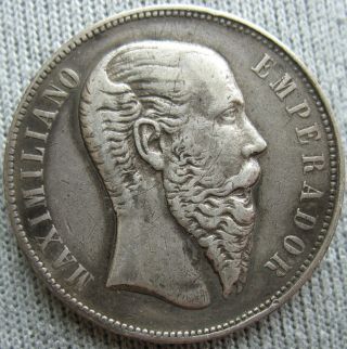 1866 Mo Mexico 50 Centavos Maximilian