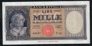 1000 Lire From Italy 1946 Vf/xf