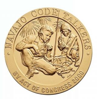 U.  S.  Medal Usmc Navajo Code Talkers Cello 1 1/2 " Bronze