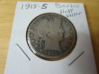 1915 S Barber Half Dollar,  Silver