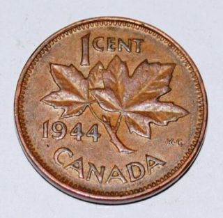 Canada 1944 1 Cent Copper One Canadian Penny Coin