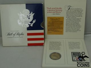 1993 Bill Of Rights Commemorative Coin & Stamp Set (asw 0.  36 Oz)