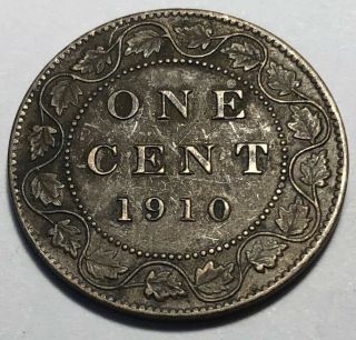 Canada 1910 Large One Cent Coin - King Edward Vii