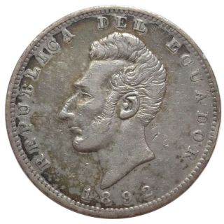 1 Sucre 1892 Lima Tf (ecuador) Silver