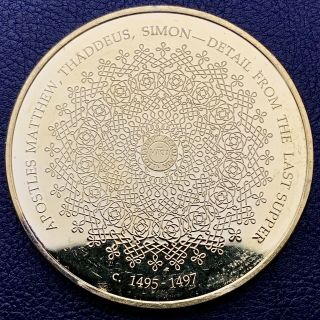 The Genius Of Leonardo Da Vinci Last Supper 65.  7 Grams Silver Art Coin (1129) 2