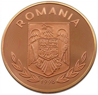 ROMANIA 100 LEI 1998 COPPER PATTERN PROOF alb38 145 2