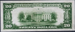 1934 $20 DOLLAR FEDERAL RESERVE NOTE FRN St.  Louis Fr 2054 - H Gr: CH BU A1283 2