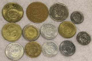 Set Of 13 Different Coins From Costa Rica